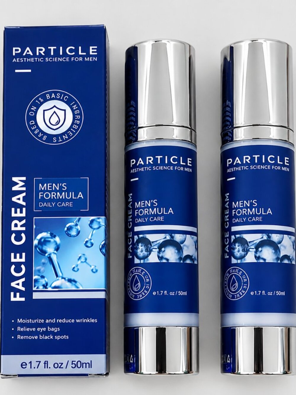 2x Particle Face Cream Men 6 in 1 Anti-Aging Cream Fights Eye Bags Dark Spots